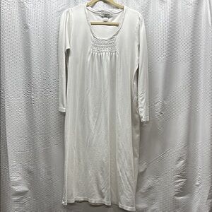 Cuddledown‎ Amadora Elegant White Long Sleeve Night Dress  Size Large